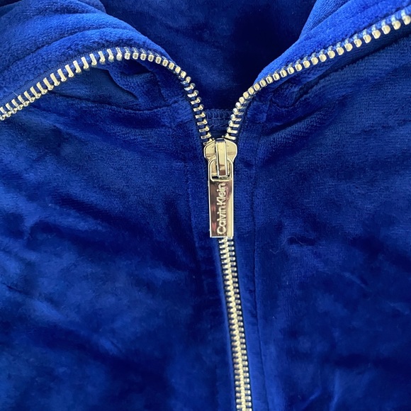 Size 2X NWT Calvin Klein Velour Zip front Jacket - Picture 4 of 9